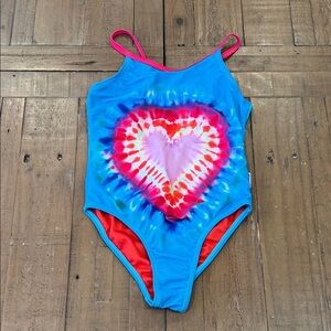 Limeapple tie dye heart one piece swim suit girls 5 bathing suit